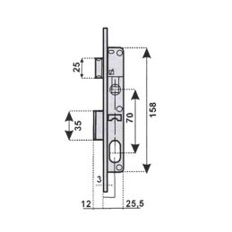 Serratura CORNI 9200015 infilare per fascia