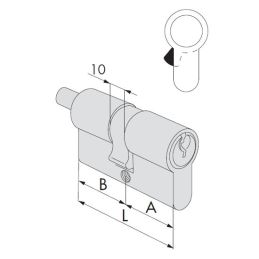 Cilindro profilo europeo Cisa 0G302 predisposto pomolo