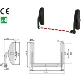 Maniglione antipanico Cisa 59301.10 'Prestige' Laterale