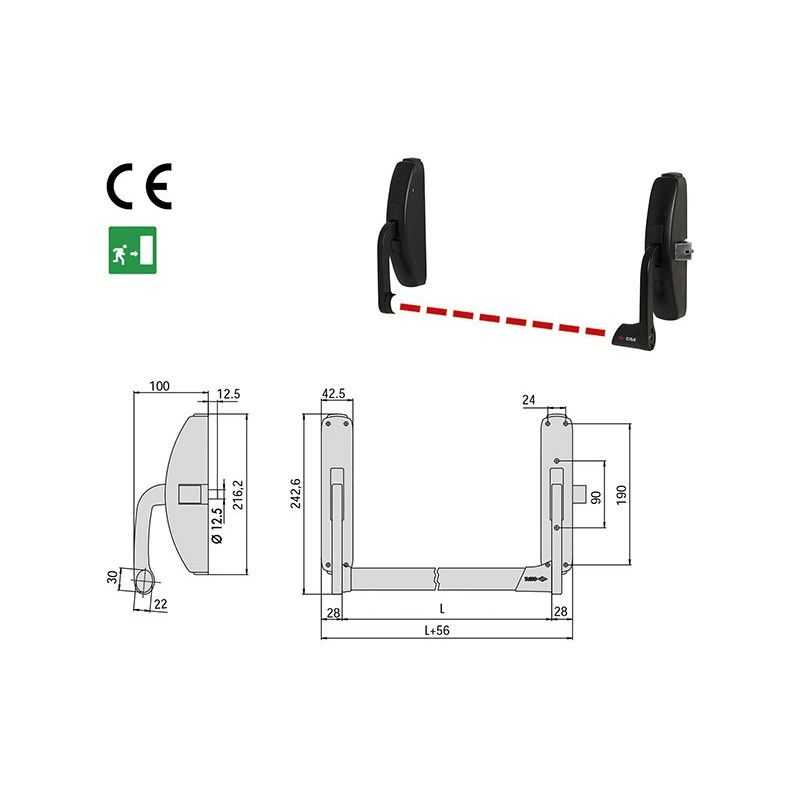 Maniglione antipanico Cisa 59301.10 'Prestige' Laterale