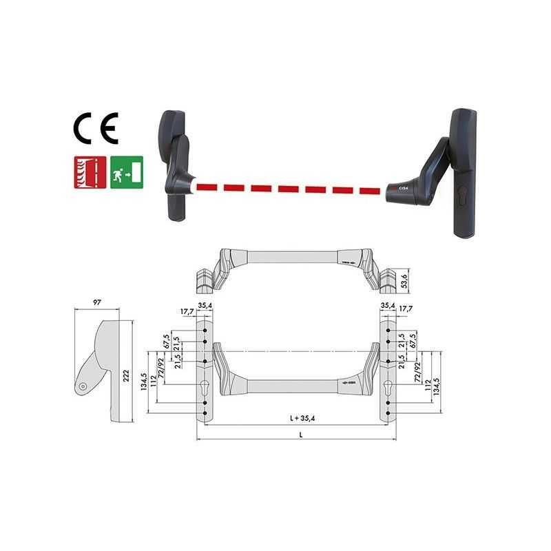 Maniglione antipanico Cisa 59617.00 0FR per serrature