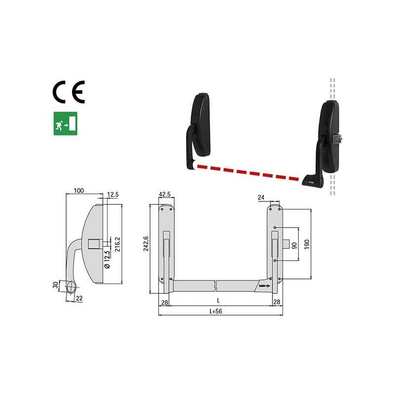 Maniglione antipanico Cisa 59311.10 'Prestige' Componibile